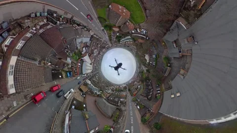 360 Panoramic View of Luton City During Mostly Cloudy Day Vídeos de archivo 327794434
