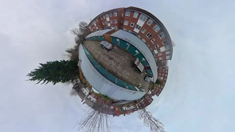 360 Panoramic View of Luton City During Mostly Cloudy Day Stock-Footage 327794646