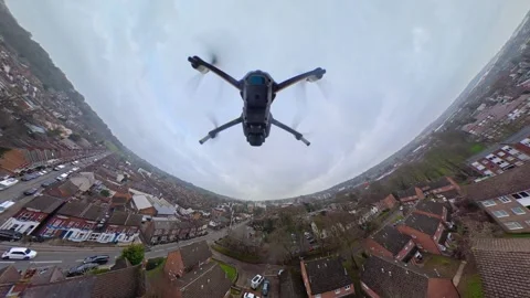 360 Panoramic View of Luton City During Mostly Cloudy Day Vídeos de archivo 327794963