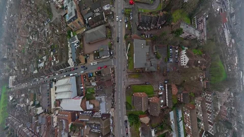 360 Panoramic View of Luton City During Mostly Cloudy Day Stock Footage 327795549