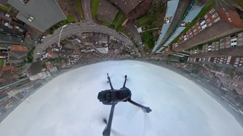 360 Panoramic View of Luton City During Mostly Cloudy Day Vídeos de archivo 327795610