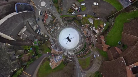 360 Panoramic View of Luton City During Mostly Cloudy Day Stock Footage 327795732