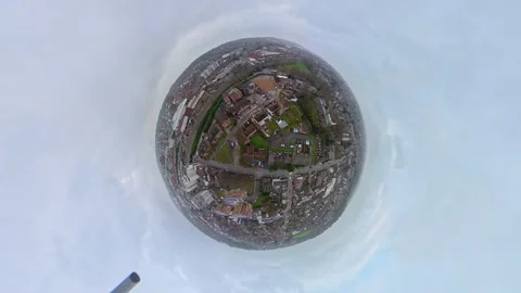 360 Panoramic View of Luton City During Mostly Cloudy Day Vídeo Stock 327795948