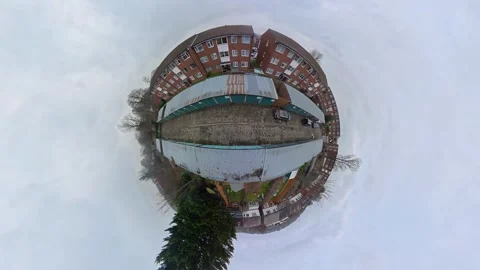 360 Panoramic View of Luton City During Mostly Cloudy Day Vídeo Stock 327796024