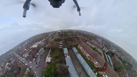 360 Panoramic View of Luton City During Mostly Cloudy Day Video stock 327796251
