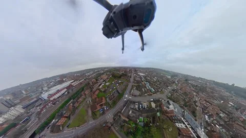 360 Panoramic View of Luton City During Mostly Cloudy Day Vídeos de archivo 327796323