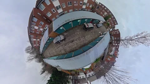 360 Panoramic View of Luton City During Mostly Cloudy Day Vídeos de archivo 327796401