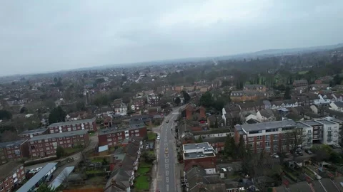 360 Panoramic View of Luton City During Mostly Cloudy Day Stock Footage 327796462