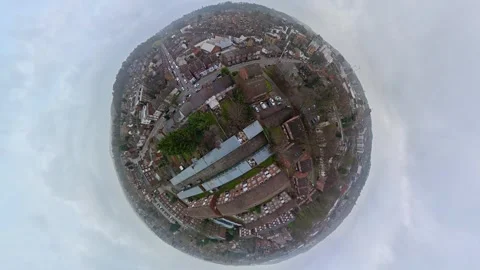 360 Panoramic View of Luton City During Mostly Cloudy Day Vídeos de archivo 327796605