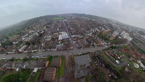 360 Panoramic View of Luton City During Mostly Cloudy Day Vídeos de archivo 327796760
