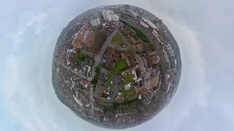 360 Panoramic View of Luton City During Mostly Cloudy Day Stock Footage 327796960