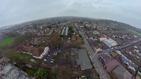 360 Panoramic View of Luton City During Mostly Cloudy Day Stock Footage 327797157