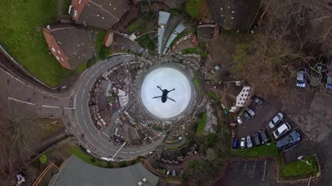 360 Panoramic View of Luton City During Mostly Cloudy Day Vídeos de archivo 327797360