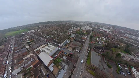 360 Panoramic View of Luton City During Mostly Cloudy Day Vídeo Stock 327797416