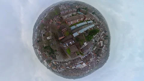 360 Panoramic View of Luton City During Mostly Cloudy Day Vídeos de archivo 327797420