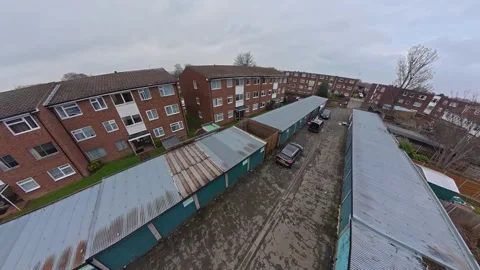 360 Panoramic View of Luton City During Mostly Cloudy Day Stock Footage 327797441