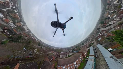 360 Panoramic View of Luton City During Mostly Cloudy Day Vídeos de archivo 327797803