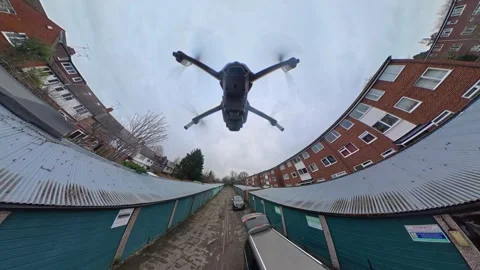 360 Panoramic View of Luton City During Mostly Cloudy Day Video stock 327798022