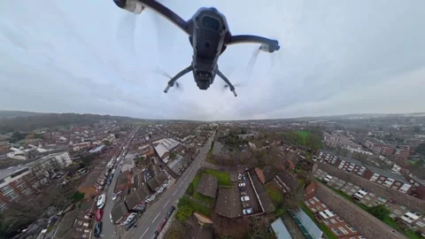 360 Panoramic View of Luton City During Mostly Cloudy Day Vídeos de archivo 327798036