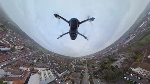 360 Panoramic View of Luton City During Mostly Cloudy Day Vídeos de archivo 327798179