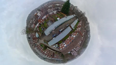 360 Panoramic View of Luton City During Mostly Cloudy Day Stock-Footage 327798256