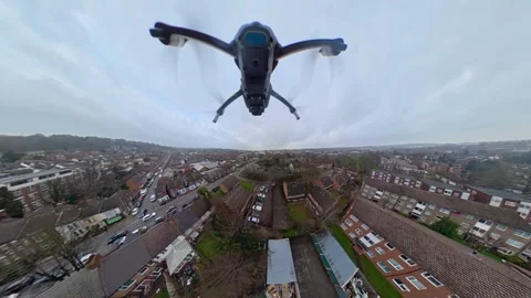 360 Panoramic View of Luton City During Mostly Cloudy Day Video stock 327798381