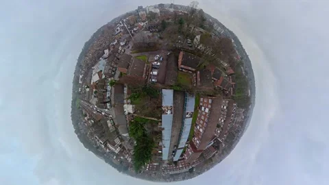 360 Panoramic View of Luton City During Mostly Cloudy Day Vídeo Stock 327798481