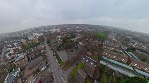 360 Panoramic View of Luton City During Mostly Cloudy Day Vídeo Stock 327798518