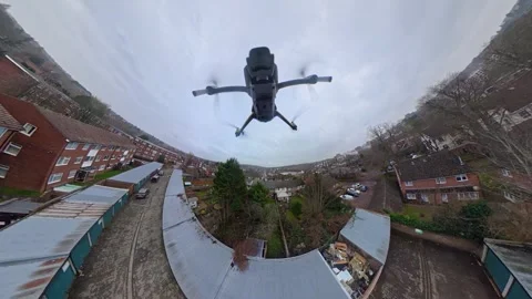 360 Panoramic View of Luton City During Mostly Cloudy Day Vídeo Stock 327799402