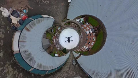 360 Panoramic View of Luton City During Mostly Cloudy Day Vídeos de archivo 327799634
