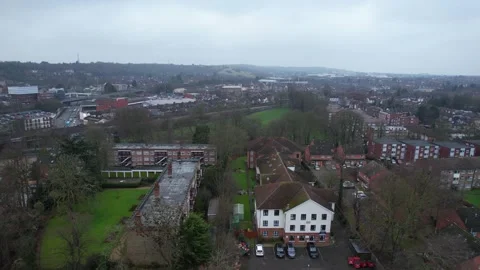 360 Panoramic View of Luton City During Mostly Cloudy Day Stock Footage 327799774