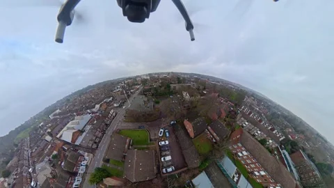 360 Panoramic View of Luton City During Mostly Cloudy Day Vídeo Stock 327800214