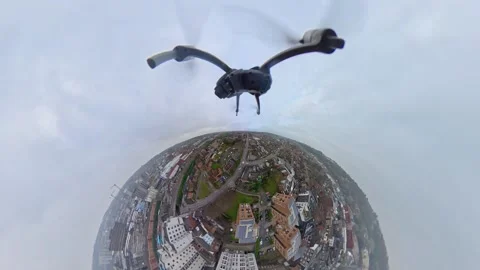 360 Panoramic View of Luton City During Mostly Cloudy Day Vídeo Stock 327800602