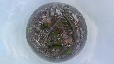 360 Panoramic View of Luton City During Mostly Cloudy Day Vídeo Stock 327800770