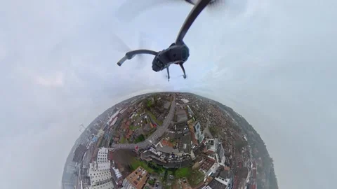 360 Panoramic View of Luton City During Mostly Cloudy Day Vídeos de archivo 327801570