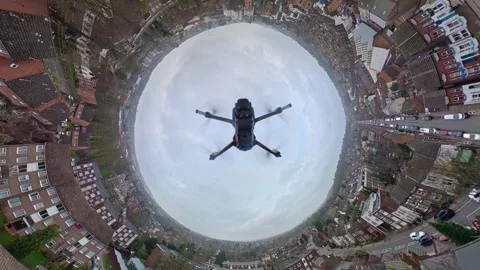 360 Panoramic View of Luton City During Mostly Cloudy Day Video stock 327802458