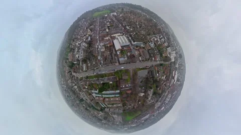 360 Panoramic View of Luton City During Mostly Cloudy Day Vídeos de archivo 327802878