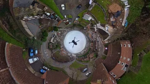 360 Panoramic View of Luton City During Mostly Cloudy Day Stock Footage 327802938