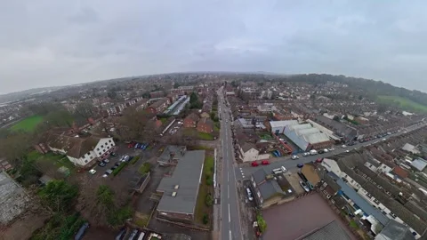 360 Panoramic View of Luton City During Mostly Cloudy Day Video stock 327802968