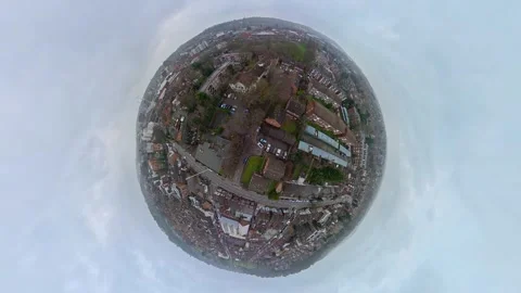 360 Panoramic View of Luton City During Mostly Cloudy Day Vídeos de archivo 327802995