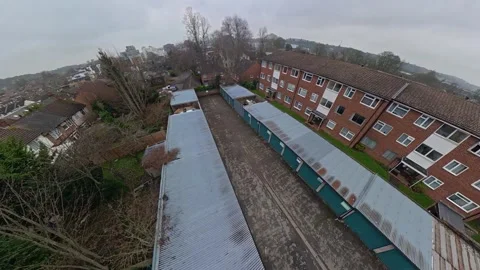 360 Panoramic View of Luton City During Mostly Cloudy Day Stock Footage 327803032
