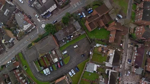 360 Panoramic View of Luton City During Mostly Cloudy Day Stock Footage 327803071