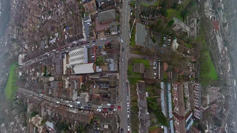 360 Panoramic View of Luton City During Mostly Cloudy Day Stock Footage 327803140