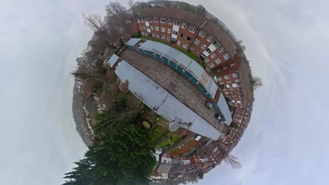 360 Panoramic View of Luton City During Mostly Cloudy Day Stock-Footage 327803257