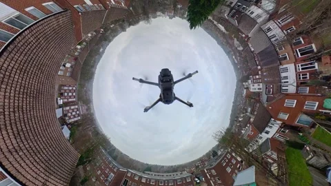 360 Panoramic View of Luton City During Mostly Cloudy Day Video stock 327803390