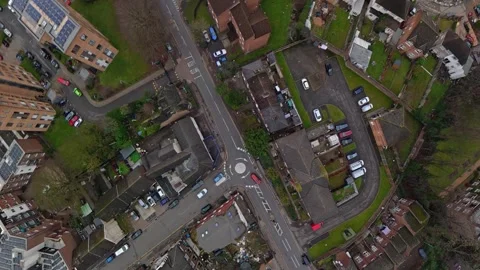 360 Panoramic View of Luton City During Mostly Cloudy Day Stock Footage 327803459