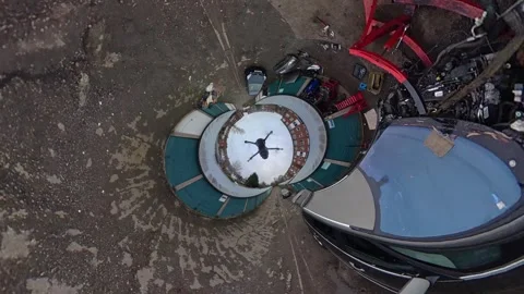 360 Panoramic View of Luton City During Mostly Cloudy Day Vídeo Stock 327803473
