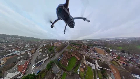 360 Panoramic View of Luton City During Mostly Cloudy Day Video stock 327803478