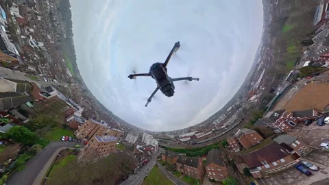360 Panoramic View of Luton City During Mostly Cloudy Day Vídeos de archivo 327803707