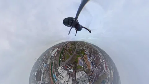 360 Panoramic View of Luton City During Mostly Cloudy Day Stock Footage 327803739